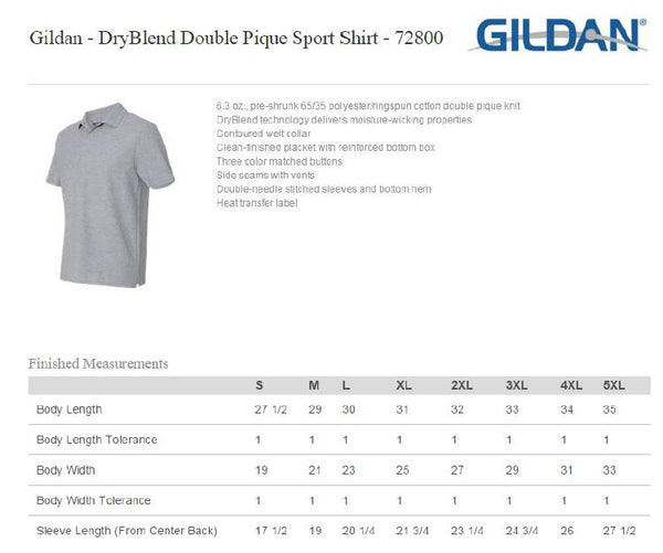 Gildan Unisex Shirt Size Chart