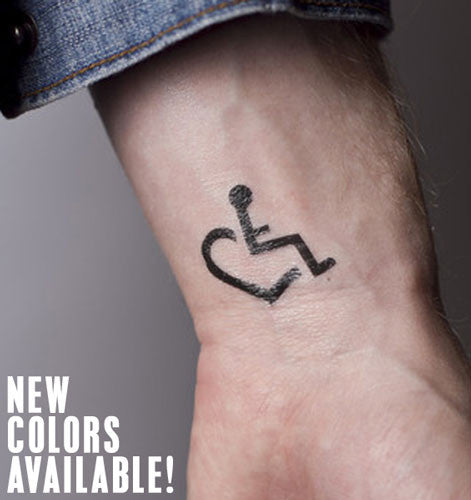 Small Temporary Tattoos By Tattoos 3e Love S Wheelchair Heart