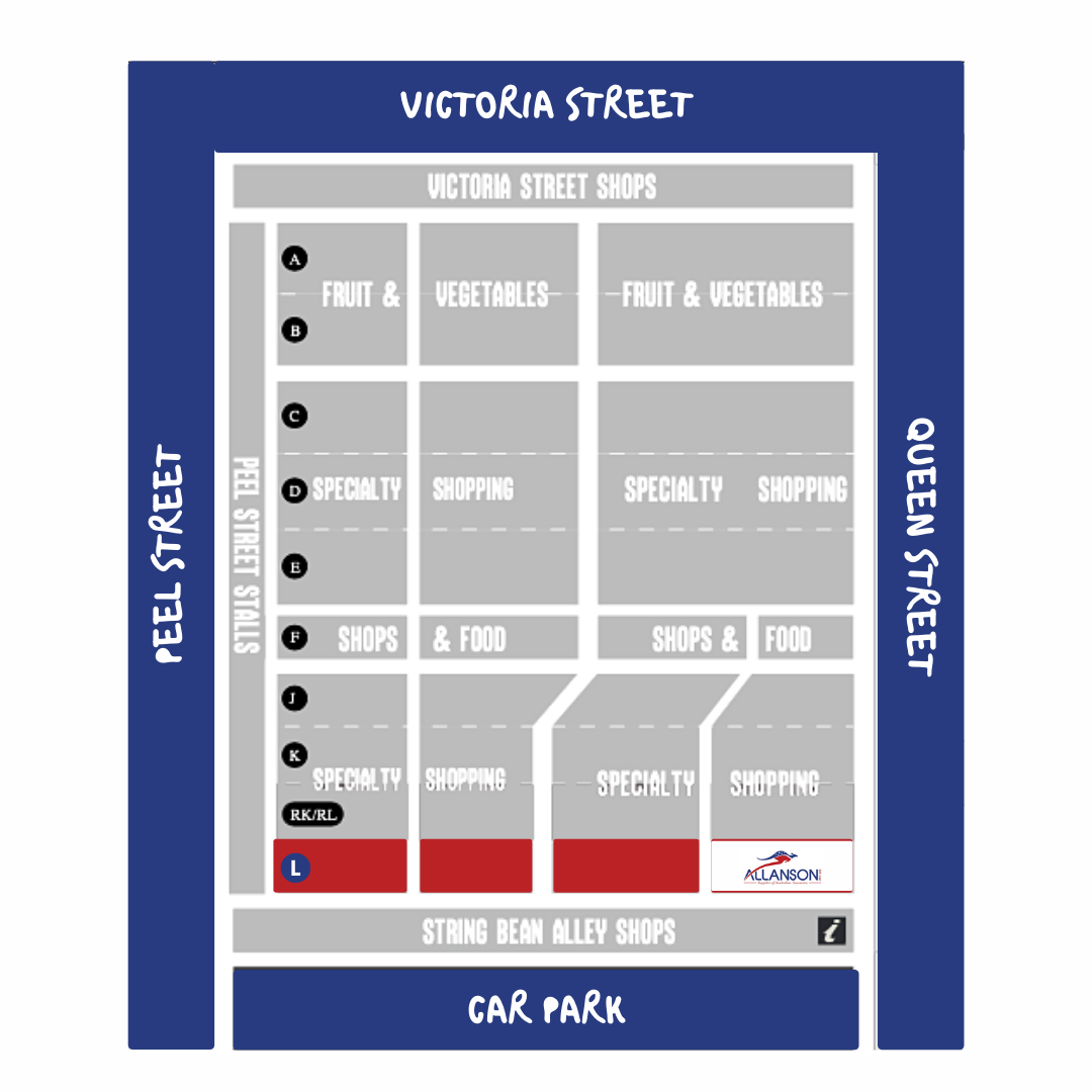 Queen Vic Market Map - Allanson Souvenirs Australia