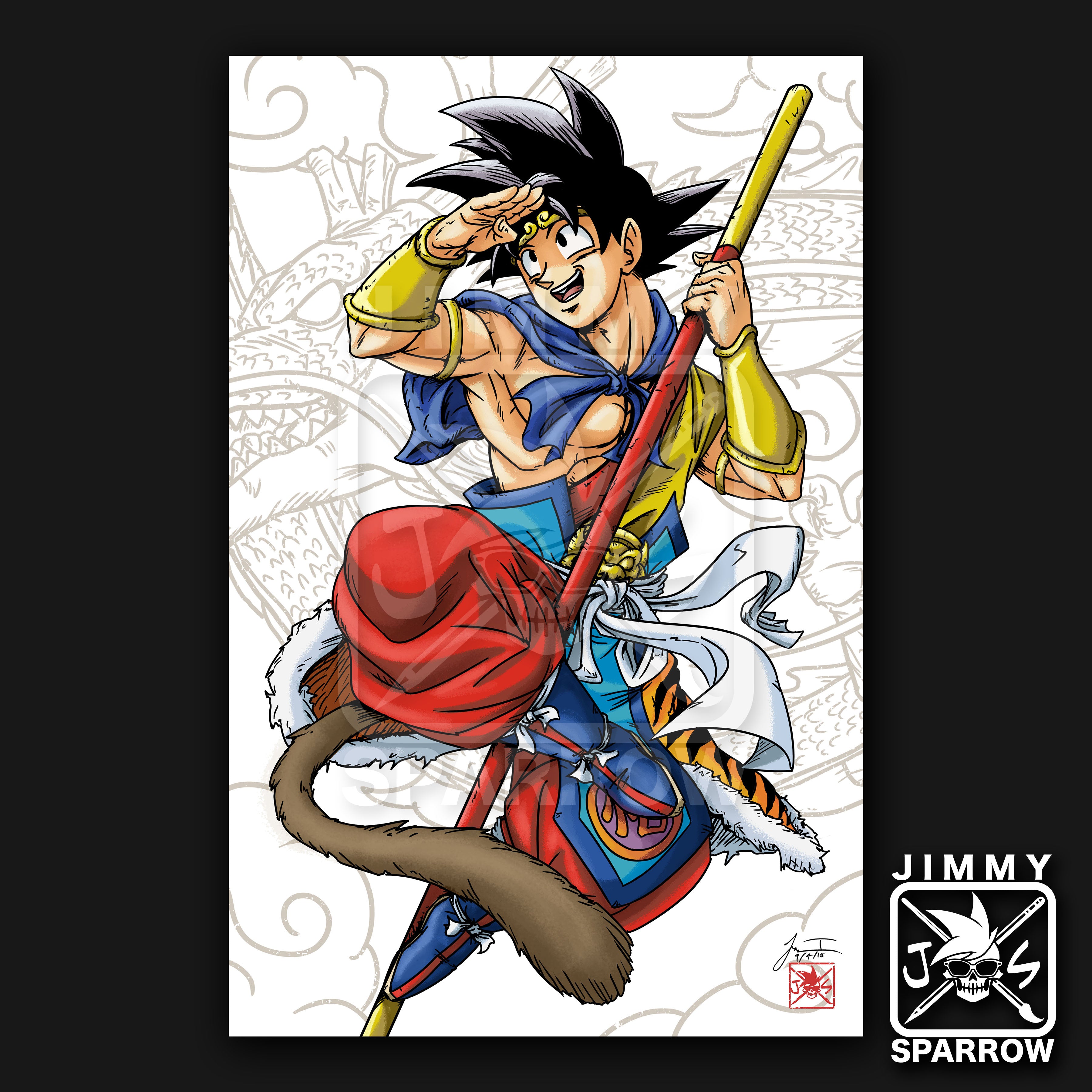 Sun Wukong Goku 11 X 17 Poster Jimmy Sparrow