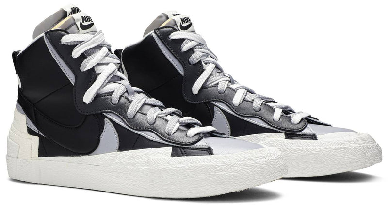 sacai x nike blazer mid black grey