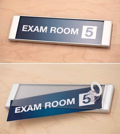 Satin Silver Wall & Door Signs - with Removable Lens (Inserts Sold Sep —  Medical Office Signs