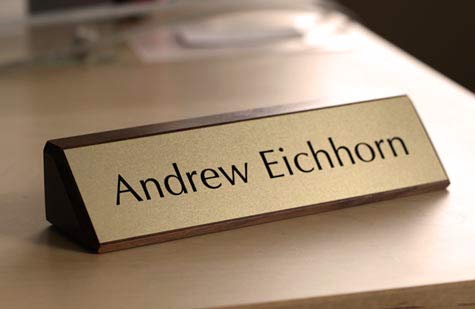 Walnut Desk Name Plates Solid Walnut Desk Signs Medical Office