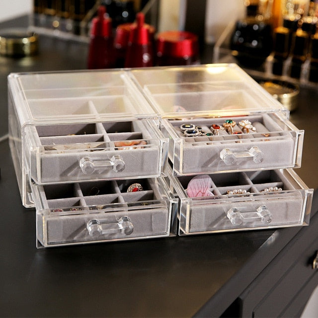 4 Jewelry Drawers Organizer With Tray Insede High Quality