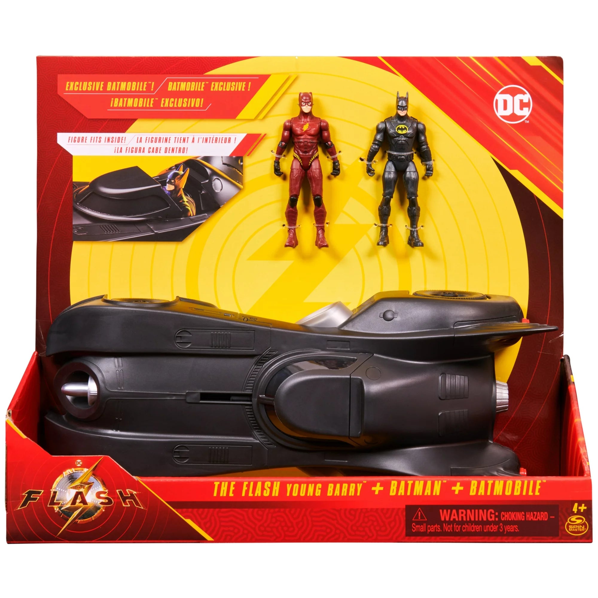 The Flash with Batman and Batmobile