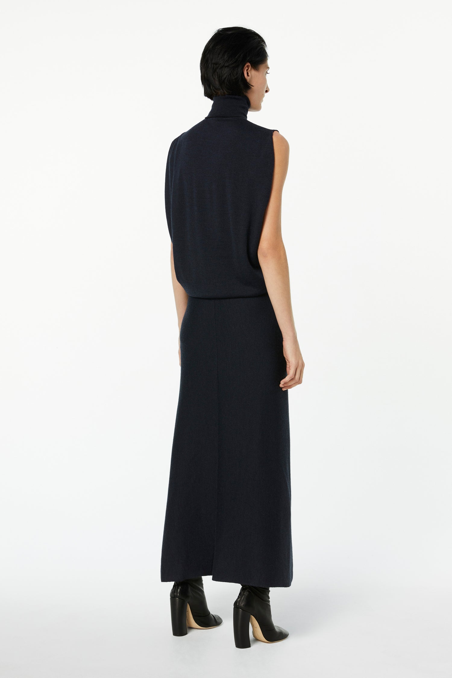 black polo neck dress