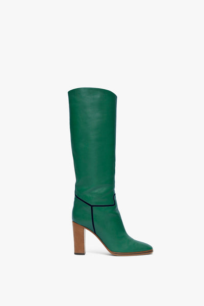 green high knee boots