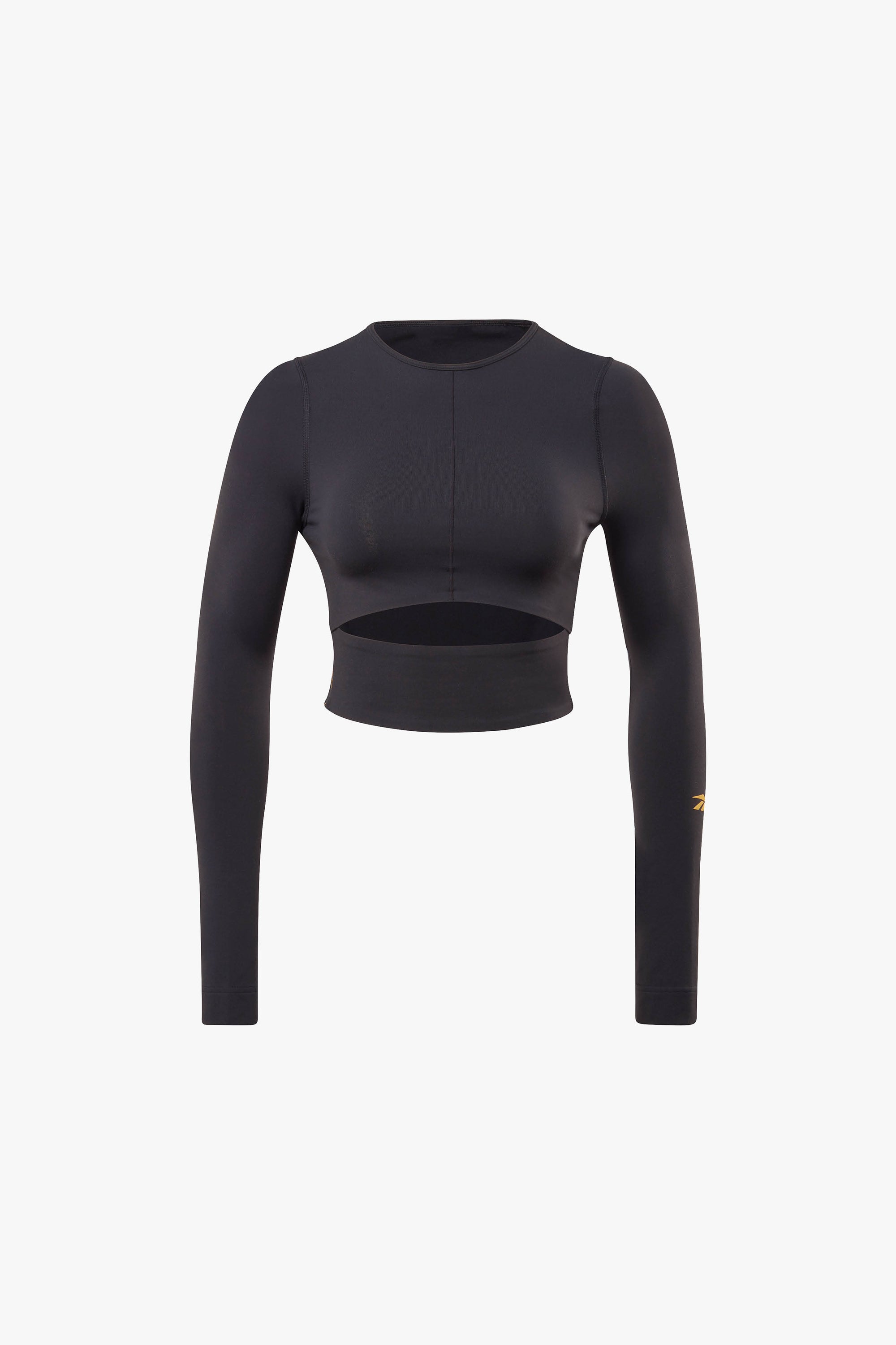 Reebok X Vb Logo Long Sleeve Crop In Black Victoria Beckham