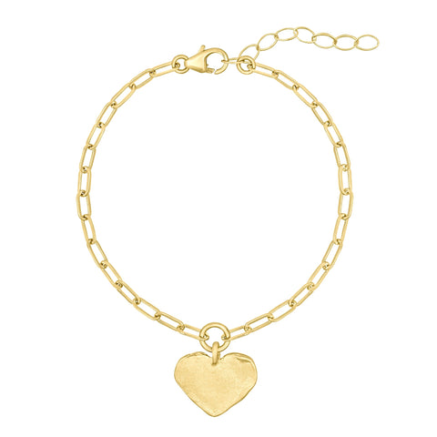 Heart Charm Bracelet Gold