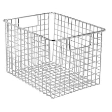 Load image into Gallery viewer, The best mdesign large farmhouse decorative metal wire storage basket bin with handles for organizing closets shelves and cabinets in bedrooms bathrooms entryways and hallways 8 high 4 pack chrome