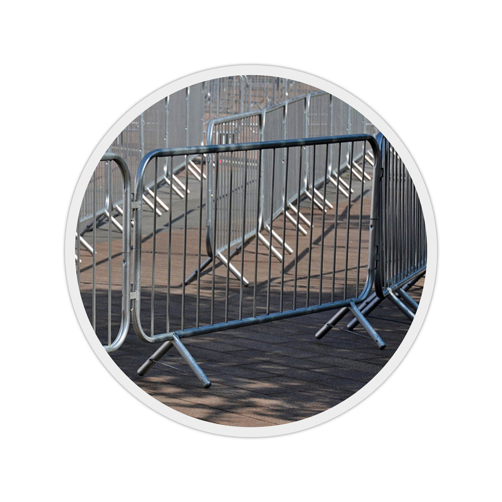 2.3-metre-metal-pedestrian-barrier-fixed-leg-temporary-crowd-control-galvanised-steel-fence-interlocking-portable-heavy-duty-event-safety-construction-public-spaces-festival-durable-queue-perimeter-security-outdoor-indoor-weather-resistant