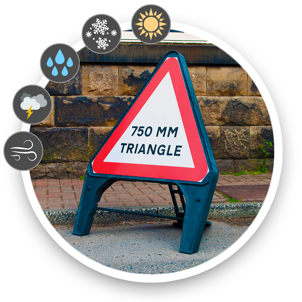Custom 750mm Triangle Road Sign 750mm melba swintex road traffic street temporary q-sign plastic a frame highway management signage signs_