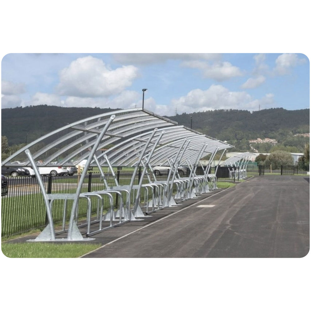 bowland-cycle-shelter-galvanised-steel-roof-cladding-secure-mesh-doors-autopa-galvanised-steel-lockable-bike-stand-outdoor-freestanding-parking-bicycle-secure-standalone-secure-bolt-down-robust-weather-resistant-weatherproof-steel-canopy