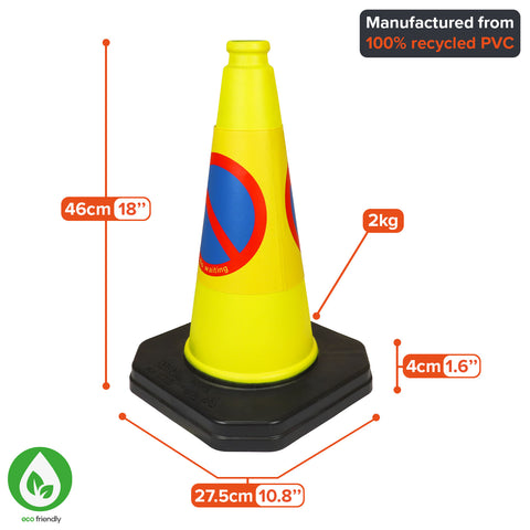 Yellow PVC no-waiting road traffic cones safety construction high visibility portable temporary safety schools parking event management roadwork precautions universities college retail
