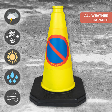 Yellow PVC no-waiting road traffic cones safety construction high visibility portable temporary safety schools parking event management roadwork precautions universities college retail