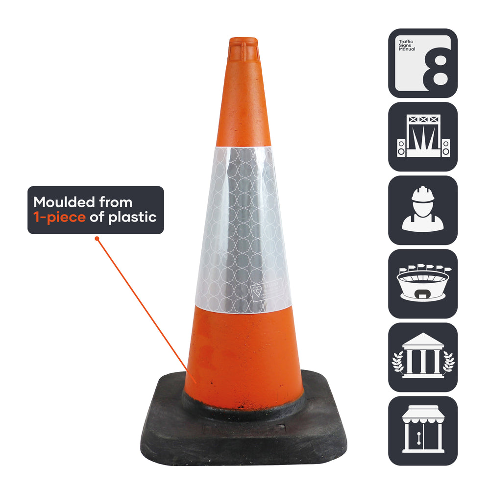 750mm orange road traffic cone street 75cm safety