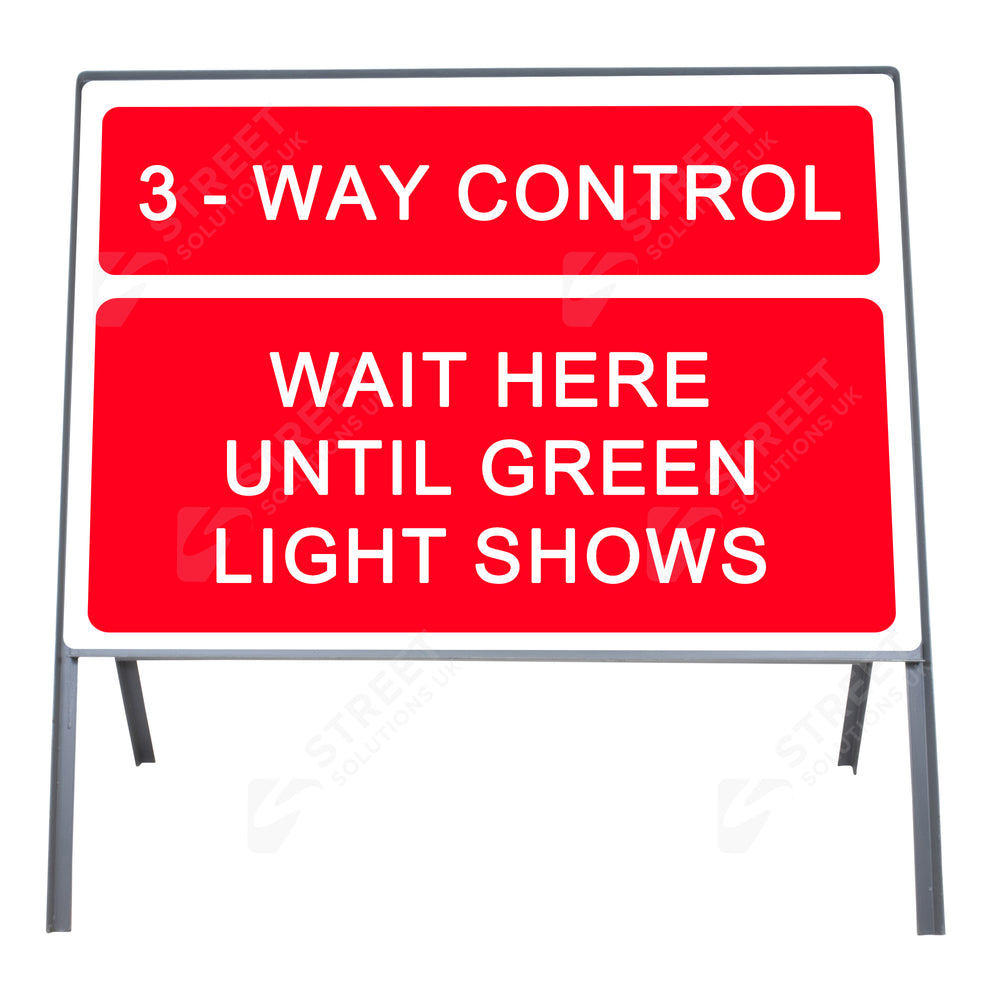 Metal road sign frame 1050 x 750mm size Rectangular shape Heavy-duty construction Durable material Road sign accessory Chapter 8 compliant Highway and byway use Traffic sign mounting Weather-resistant design
