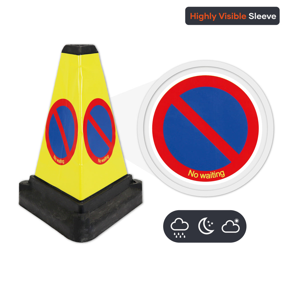 500mm 50cm triangular no waiting safety road bollard cone