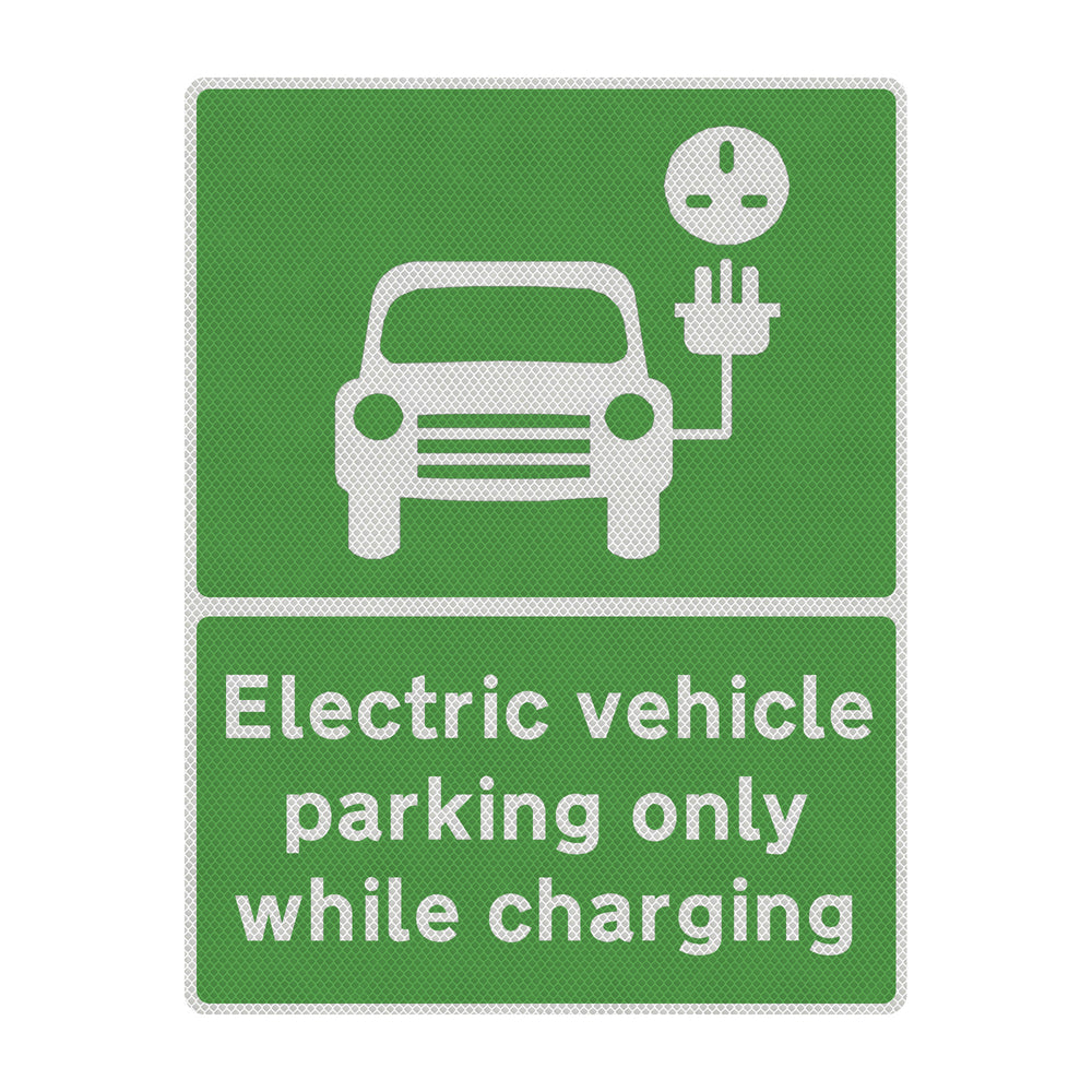 Parking-only-while-charging--EV-charging-station,-Electric-vehicle-charging,-EV-recharge-point,-Electric-car-charging,-EV-charging-only,-EV-charger-location,-EV-charging-point-signage-Plug-in-hybrid-electric-vehicle-parking-post-sign-arrow