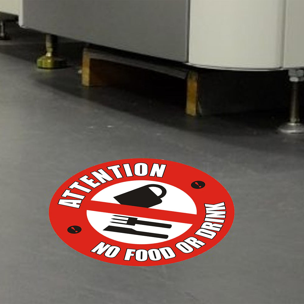 PROline floor Attention No Food Or Drink attention industrial heavy-duty slip-resistant warehouse safety high-visibility durable