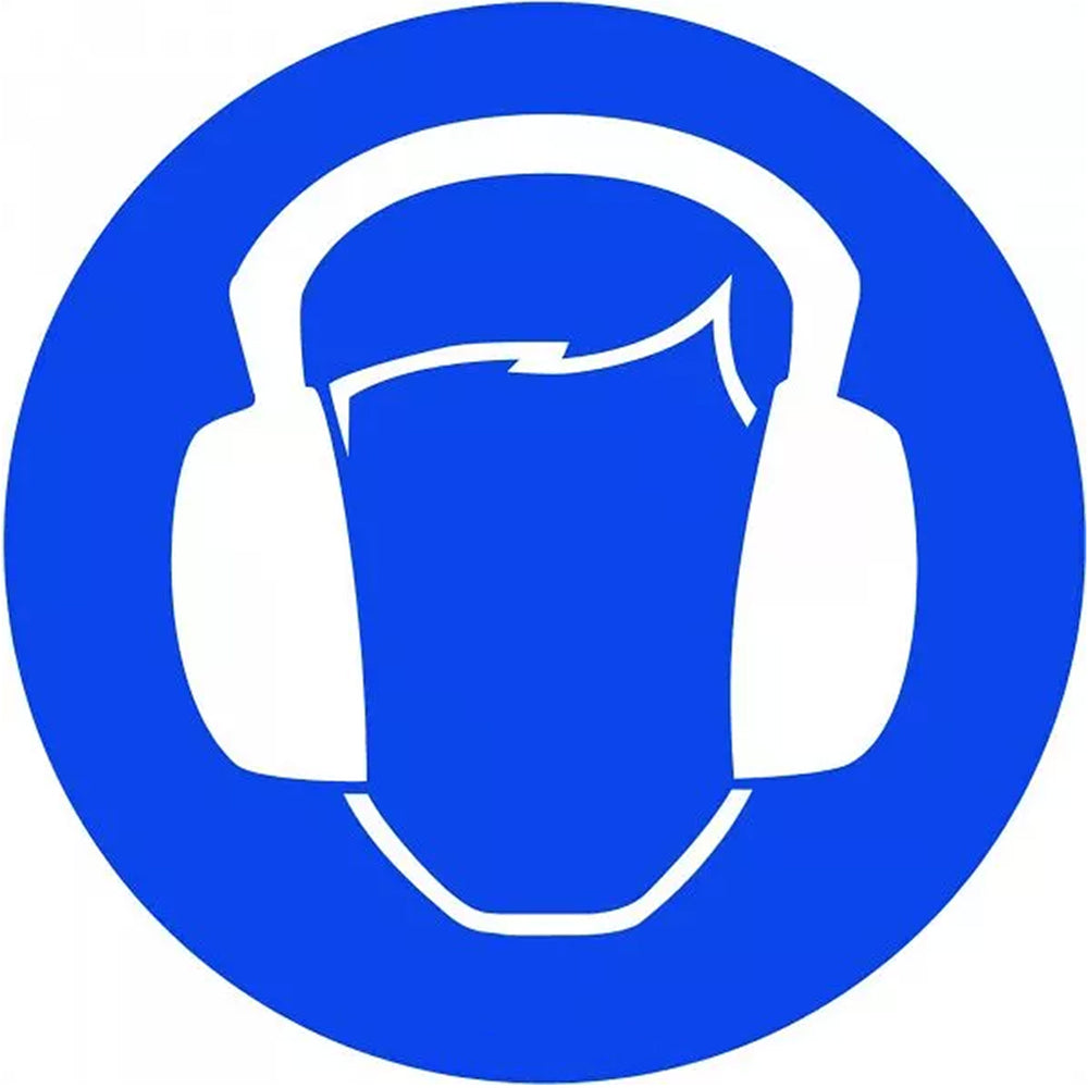 PROline floor sign Ear Protection - Blue/White attention industrial heavy-duty slip-resistant warehouse safety high-visibility durable