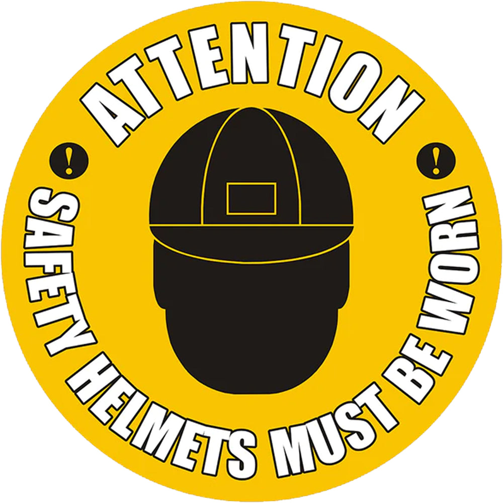 PROline floor sign safety helmets required attention must be worn industrial heavy-duty slip-resistant warehouse safety high-visibility durable