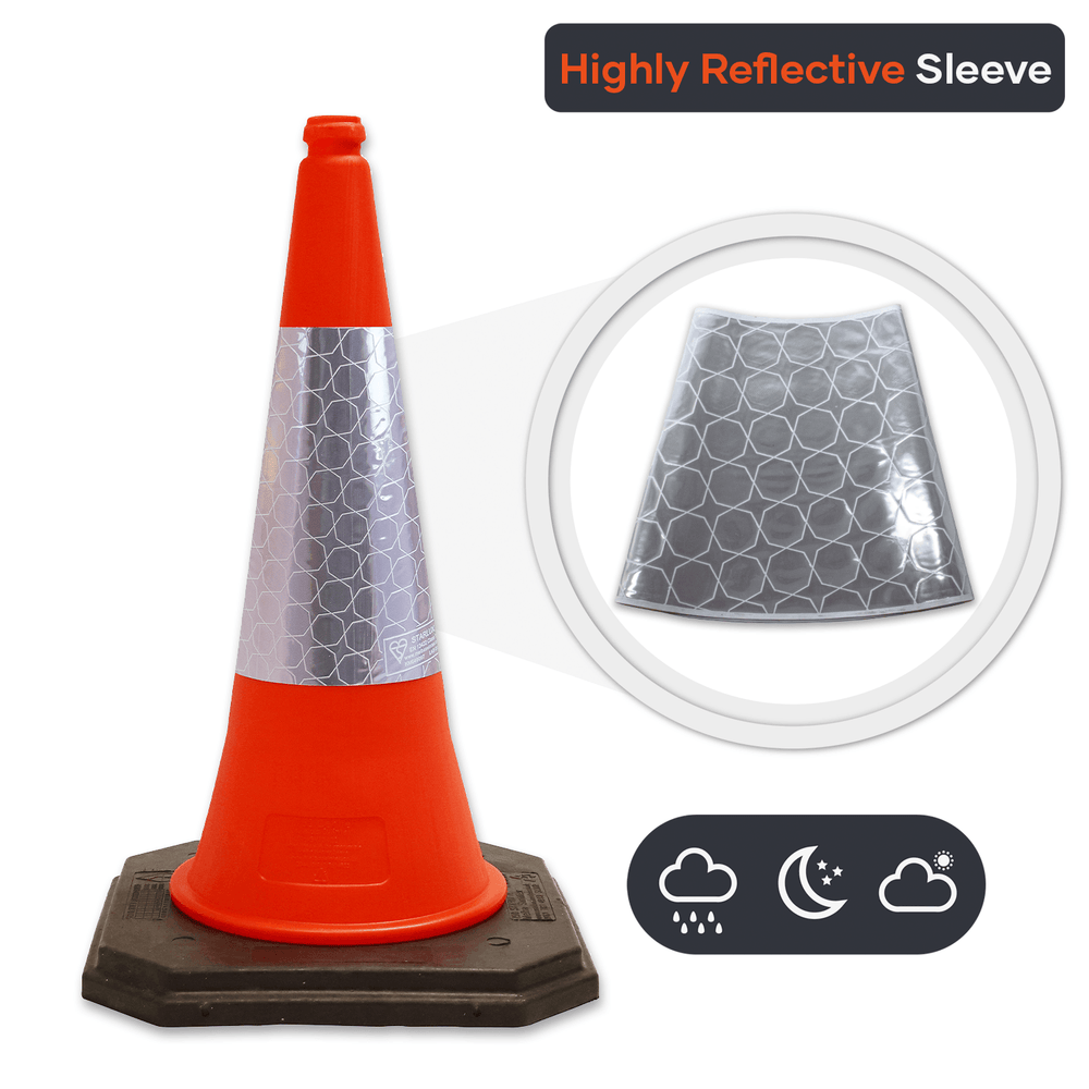 Replacement traffic cone sleeves sleeve covers options reflective durable safety heavy-duty construction sites road work
