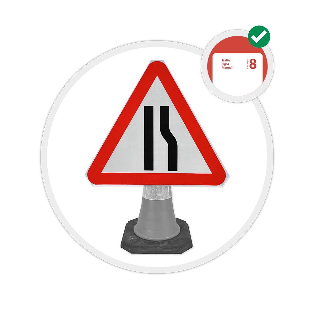 traffic-cone-road-mounted-signs-signage-warning-symbols-caution-directional-constuction-hazard-roadway-motorway-custom-roadwork-heavy-duty-reflective-caution-site-pedestrian-safety-plastic-portable-stackable-highway-uk