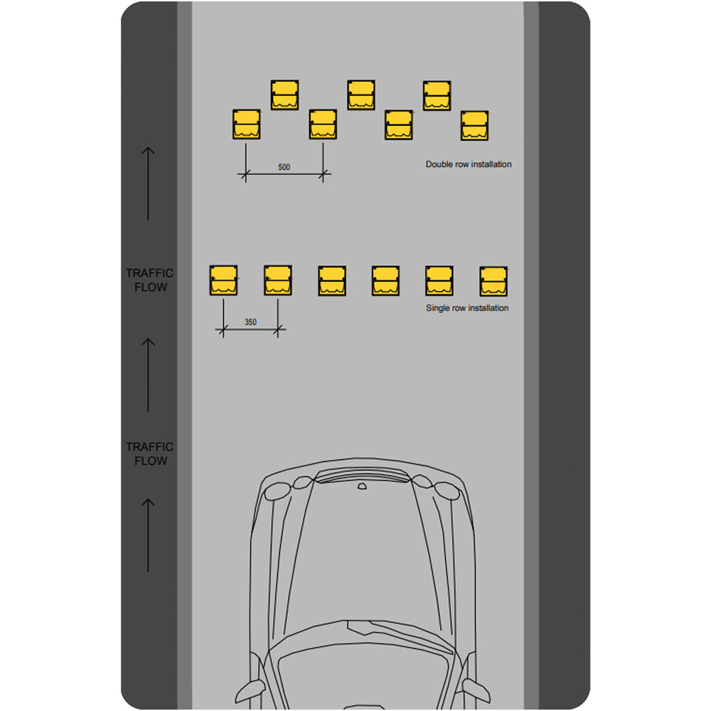 tiger-recessed-boxes-directional-flow-plates-flow-control-road-traffic-regulation-car-vehicle-heavy-duty-yellow-heavy-goods-access-control-commercial-truck-spike-industrial-distribution-centres-ports-harbors-depots-contruction-site-security-warehouse-robust-bolt-down-car-park-universities-schools-retail-parks