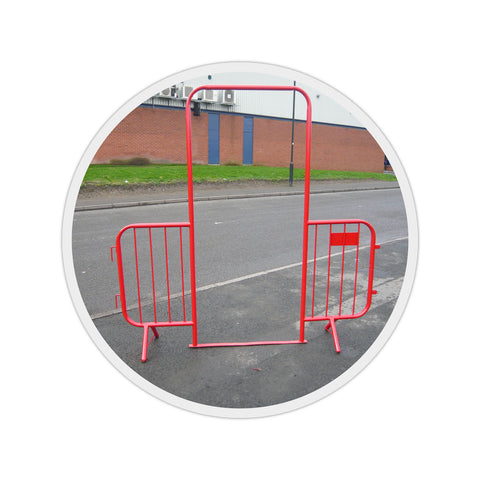 walkthrough-red-metal-pedestrian-barrier-fixed-leg-temporary-crowd-control-galvanised-steel-fence-interlocking-portable-heavy-duty-event-safety-construction-public-spaces-festival-durable-queue-perimeter-security-outdoor-indoor-weather-resistant