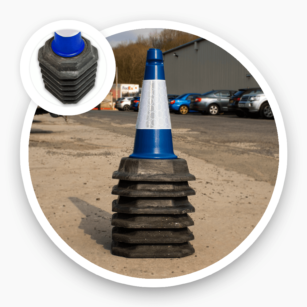 Blue 460mm 2-Piece Premium Traffic Cone Melba Swintex