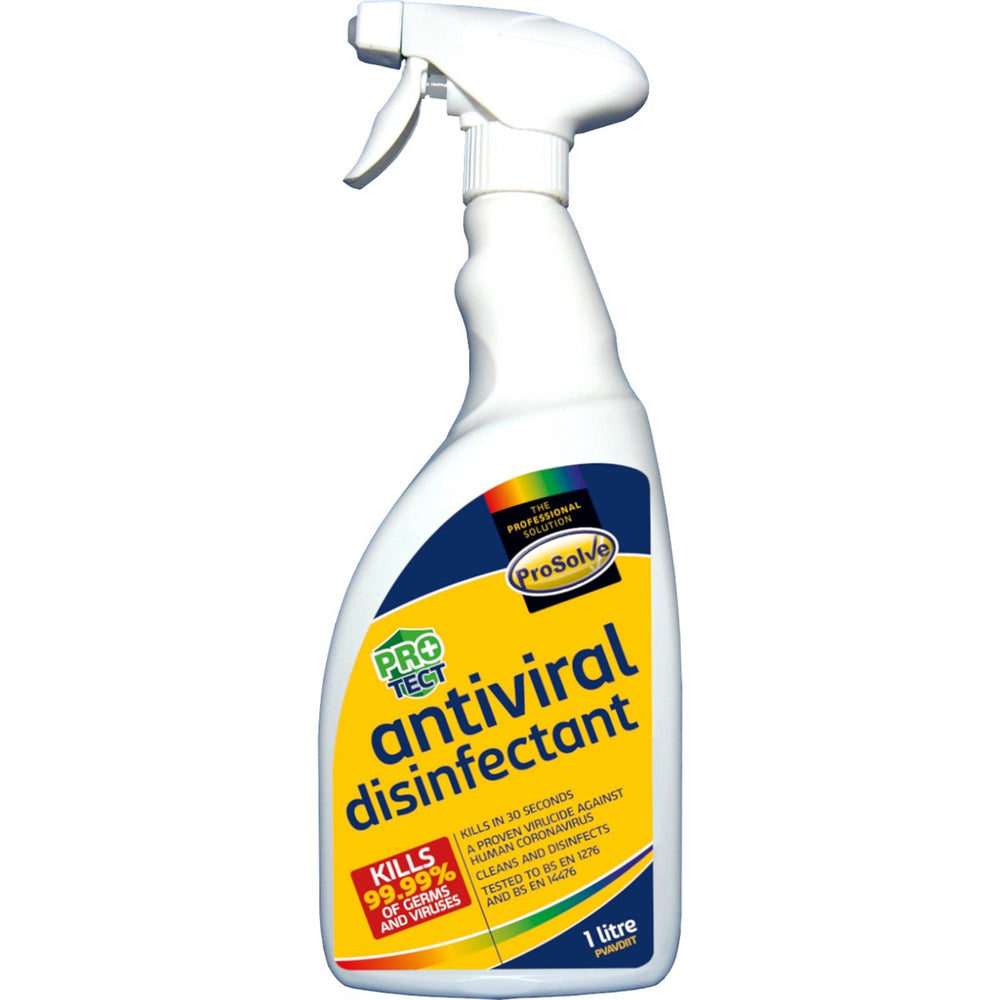 ProSolve's Clear Antiviral Disinfectant: Fast-acting, Economical Solution for Surface Cleaning & Disinfection. Kills Coronavirus & Pathogenic Viruses in <5 Minutes. Safe for Human Contact. BS EN 14476 Tested.