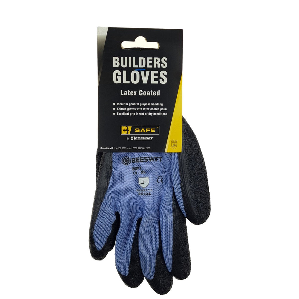 Upgrade your general purpose wear with Builders Gloves (Latex Coated), offering superior grip and durability. Crinkle latex palm ensures excellent abrasion and puncture resistance. Ideal for various handling tasks in wet or dry conditions.