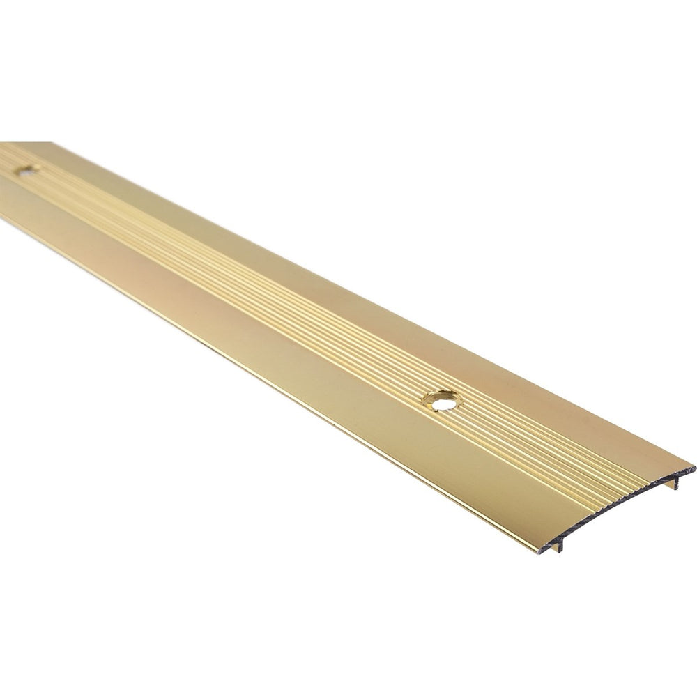 Enhance your flooring with our 900mm Silver & Gold Twin Grip Floor Trims, providing a seamless transition between soft coverings. Easy cutting and secure installation with screws or nails. Pristine packaging ensures quality.