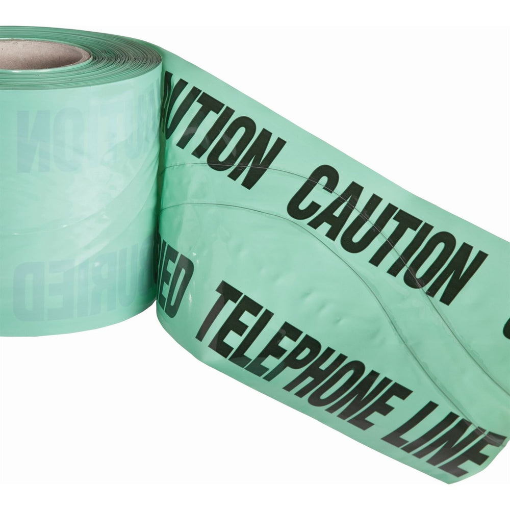 Highly visible underground warning tape with detectable stainless silver wires. Made from durable 130 micron Polypropylene. Ideal for marking buried services during excavations. Rot resistant and easily detectable from the surface. 130 mic thick.