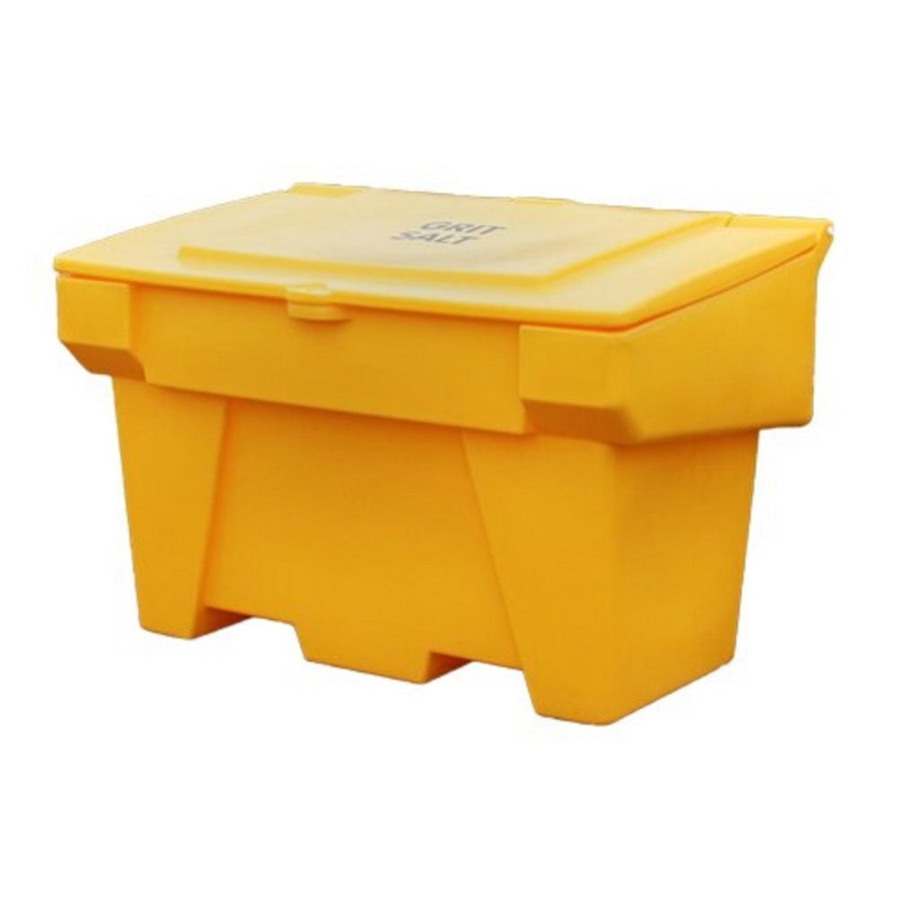 This robust and weatherproof 200L grit bin is designed for efficient storage of road grit, rock salt, or sand, commonly known as a salt bin or grit box. With its durable construction and ample capacity, it's perfect for winter maintenance and ensuring a reliable supply for de-icing roads and pathways. Easily accessible contents allow for efficient gritting using scoop, shovel, or bucket, ensuring effective winter preparedness.