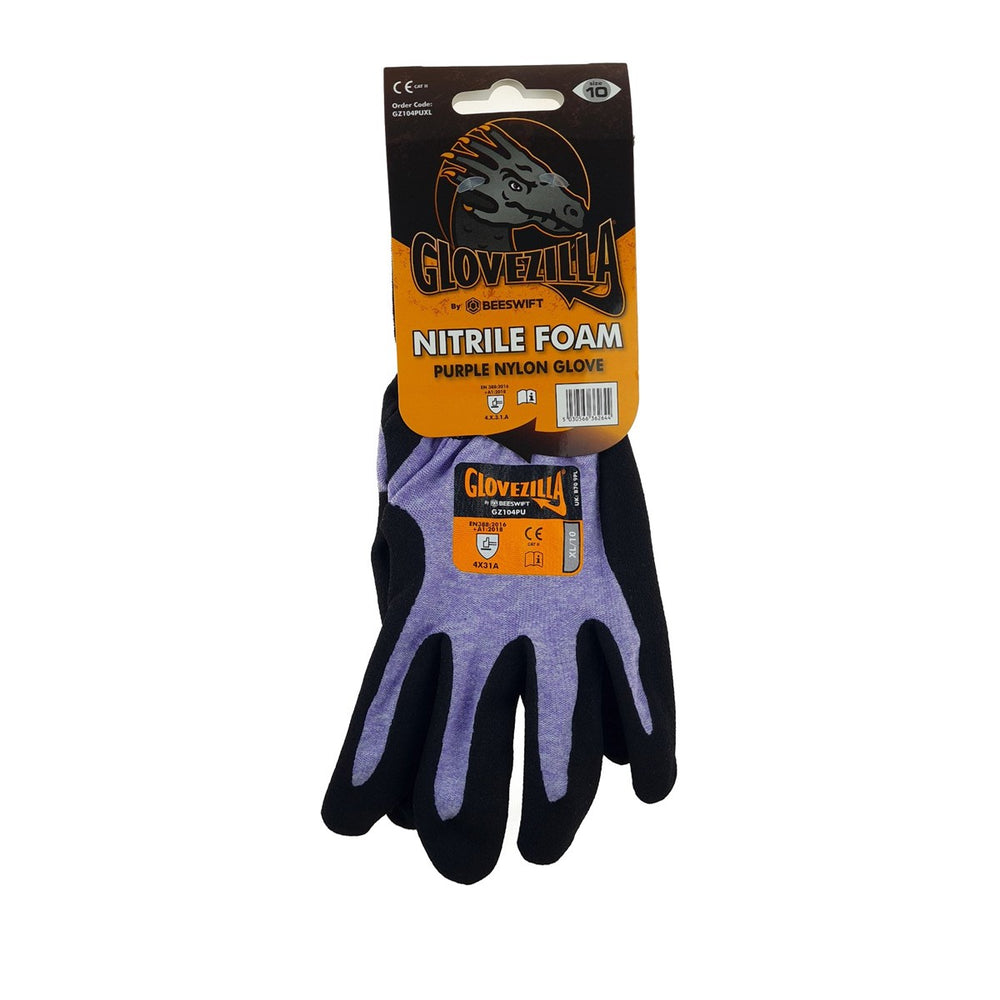 High-Performance Nitrile Foam Gloves: Enhanced Grip in Light Oily or Damp Conditions. EN388:2016 Certified for Superior Abrasion, Cut, Tear, and Puncture Resistance. Comfortable 15 Gauge Nylon and Polyester Construction. Ideal for Extended Wear. Breathable Design for All-Day Comfort.
