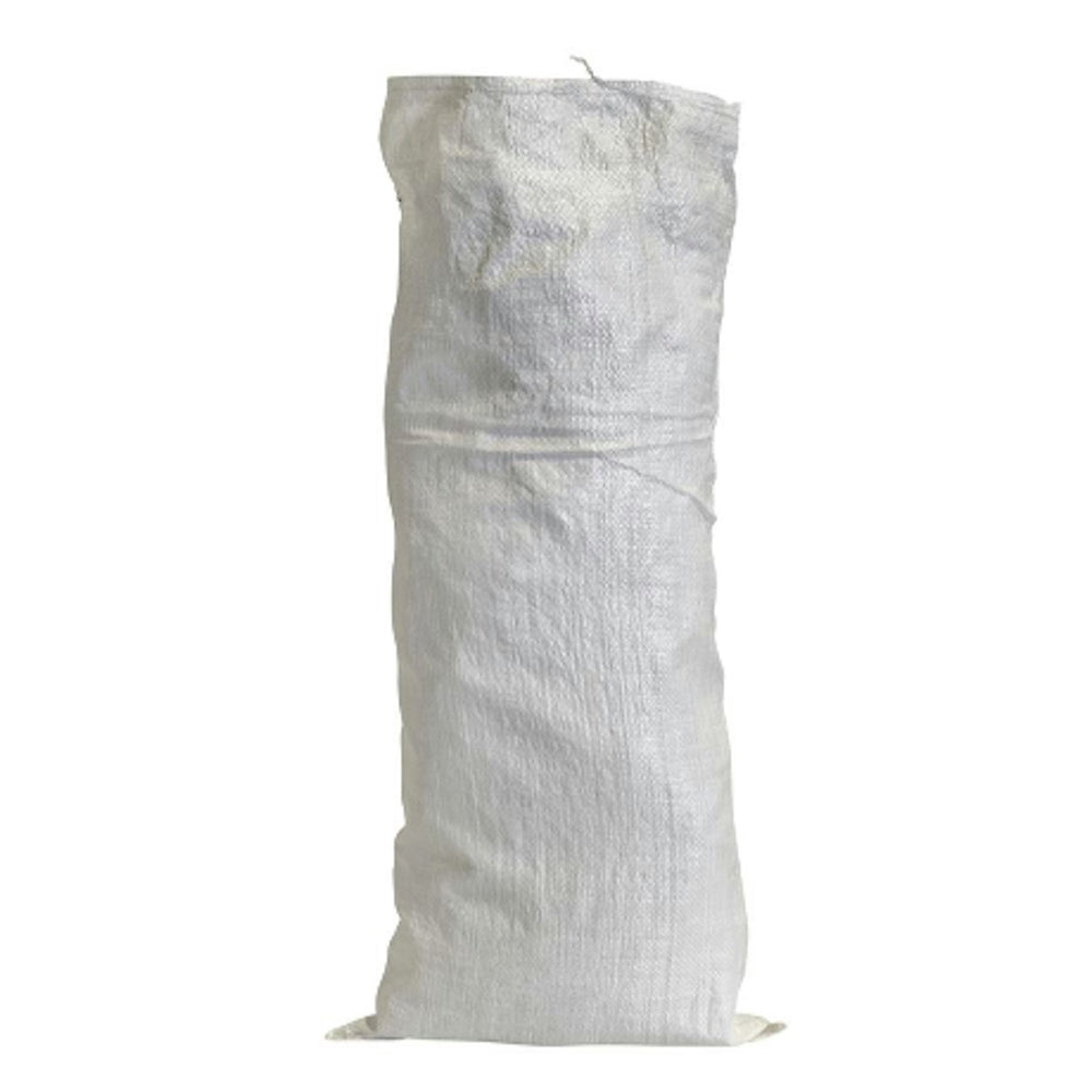 Discover our durable white UV-stabilized polypropylene sandbag, designed with a tie-string mouth for secure closure. The UV protection enhances longevity, making them ideal for outdoor use. Primarily utilized for securing traffic signs on roads, motorways, and flood protection.