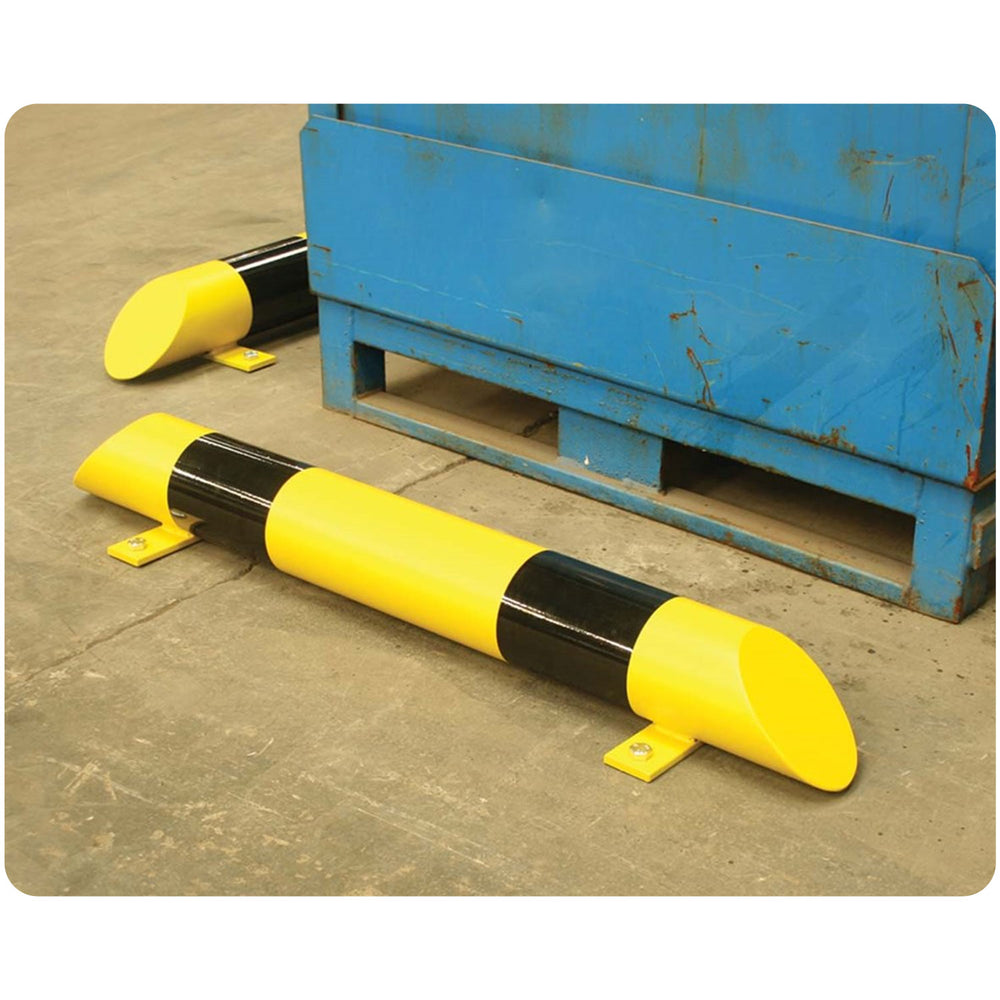 warehouse-safety-low-level-protection-rail-high-visibility-guardrails-industrial-barrier-edge-protection-guards-perimeter-wheel-stops-machinery-racking-yellow-black-galvanised-mild-steel-bolt-down-outdoor-indoor