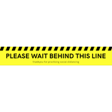 "PLEASE WAIT BEHIND THIS LINE" Floor Sticker - Yellow