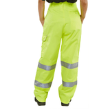 Ladies Hi-Vis Worker Cargo Trousers - Yellow