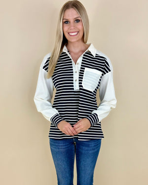 Face It Ivory Colorblock Top - Frou Frou Frocks Boutique