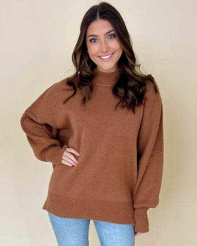 solid brown oversized sweater