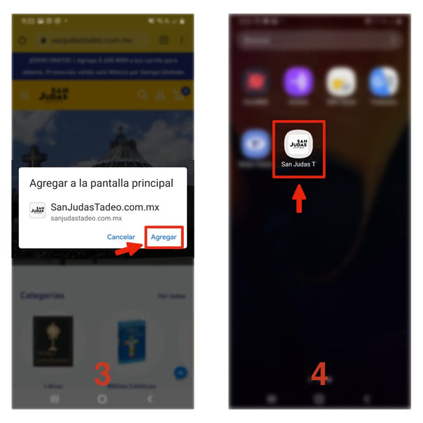 Instalar app en Android pasos 3 y 4