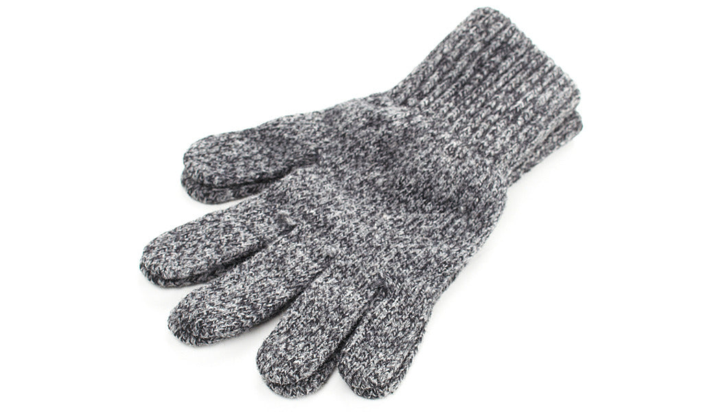 grey wool gloves