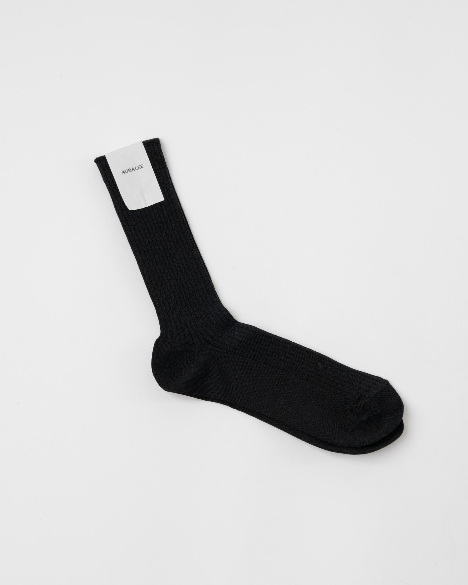 Auralee Giza High Gauge Socks in Black