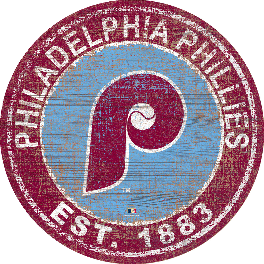 Philadelphia Phillies Round Baseball Dog ID Tag