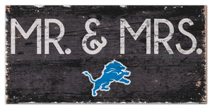 Detroit Lions 6'' x 12'' Pride Mrs & Mrs Sign