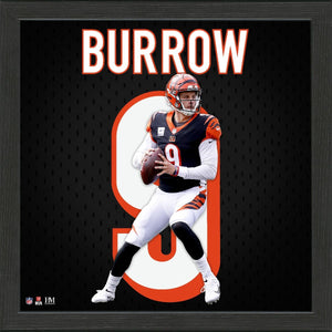 Joe Burrow Autograph Jersey Cincinnati Bengals Orange Limited Jersey Framed  37x45