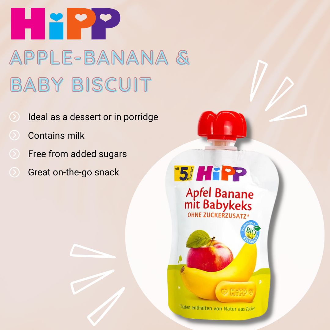 HiPP Baby Pouches: apple-banana & baby biscuit